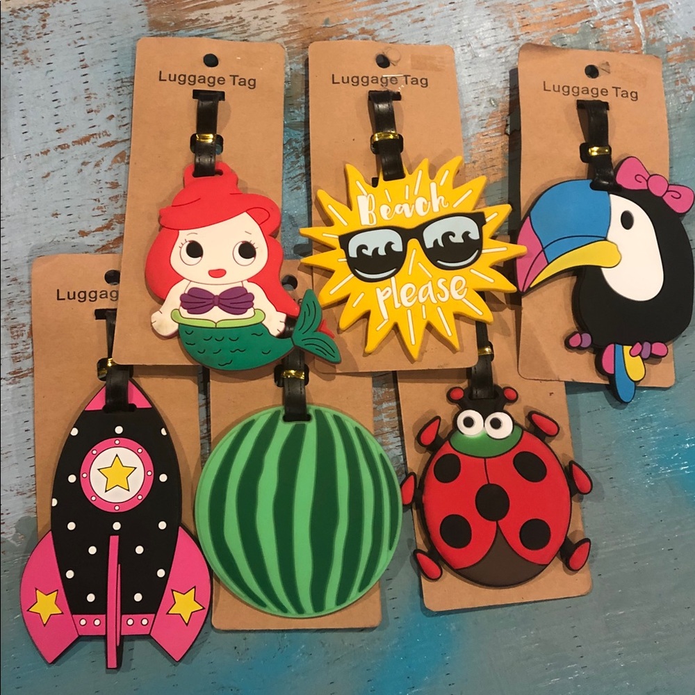🚀 Fun Luggage Travel Tags Bag ID Airplane Voyage